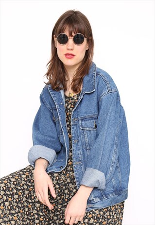VINTAGE 90S BLUE DENIM OVERSIZED JACKET
