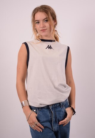 VINTAGE KAPPA VEST TOP OFF WHITE
