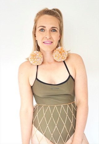 VINTAGE GREEN SWIMSUIT TIE BACK