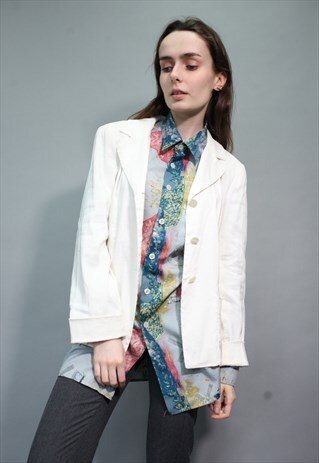 VINTAGE 80'S KENZO PARIS CREAM BLAZER JACKET