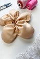 CREAM SATIN OVERSIZE FLOWER SCRUNCHIE