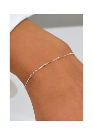 THALIA STERLING SILVER BEADED SATELLITE LAYER CHAIN BRACELET