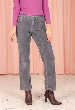 VINTAGE 90S CORDUROY TROUSERS IN GREY