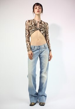 Vintage Y2K Pepe Jeans Low Rise Waist Jeans in Light Blue XS