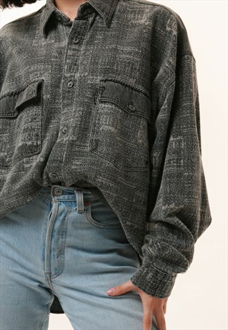 90S VINTAGE OLDSCHOOL SILVER STAR COTTON SHIRT 15985