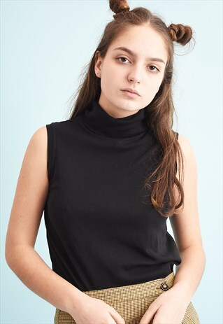 Y2K GRUNGE MINIMALIST BASICS KNIT TURTLENECK TOP