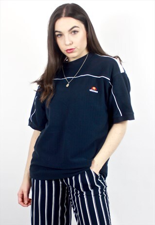 90'S RETRO NAVY THICK WAFFLE OVERSIZED T-SHIRT
