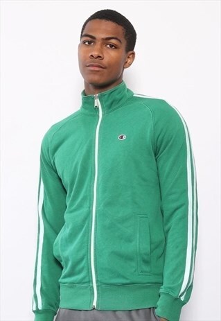 VINTAGE CHAMPION LOGO FULL ZIP SWEATSHIRT GREEN