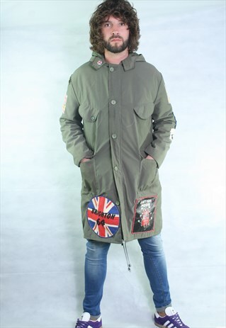 VINTAGE 70'S MOD PATCHED PARKA FISH TAIL