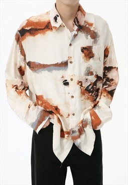 Men's splash ink design shirt  AW24 Vol.1