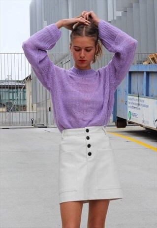 LILAC HIGH COLLAR SWEATER