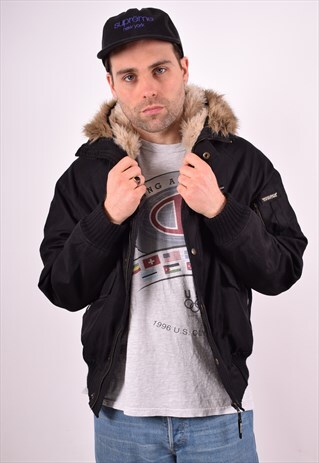 WOOLRICH MENS VINTAGE JACKET MEDIUM BLACK 90S