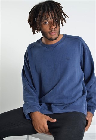 VINTAGE STARTER 90'S CREW NECK SWEATSHIRT JUMPER BLUE