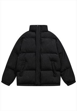 Wrinkled bomber textured utility jacket quilted winter coat