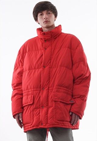 VINTAGE MONCLER PUFFER PADDED WINTER COAT 80S 90S RED