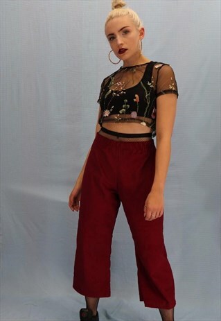 CORDUROY CULOTTES IN MAROON