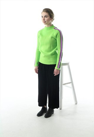 NEON GREEN 90S SWEATER / VINTAGE BOLD SWEATER