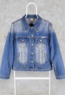 Vintage Fiorucci Denim Jacket Blue Women's UK 16