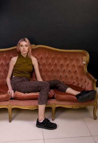 SOFT BROWN HIGH WAISTED TROUSERS