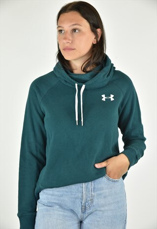 VINTAGE 90'S UNDER ARMOUR GREEN SWEATSHIRT MEDIUM