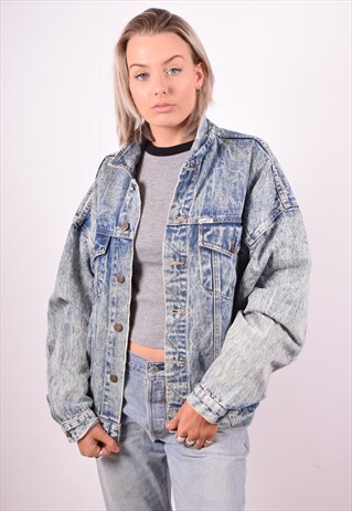 GUESS WOMENS VINTAGE DENIM JACKET XL BLUE 90'S