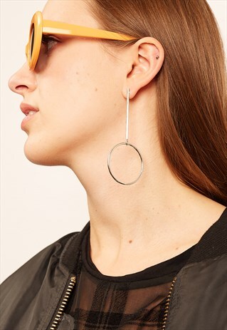 NEW SILVER COLOURED CIRCLE DROP EARRINGS
