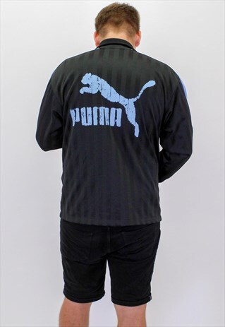 VINTAGE PUMA JACKET IN BLACK BACK LOGO