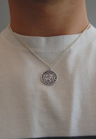 18" SILVER SAINT CHRISTOPHER NECKLACE