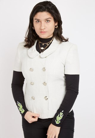 VINTAGE WHITE VERSACE SHORT SLEEVE JACKET
