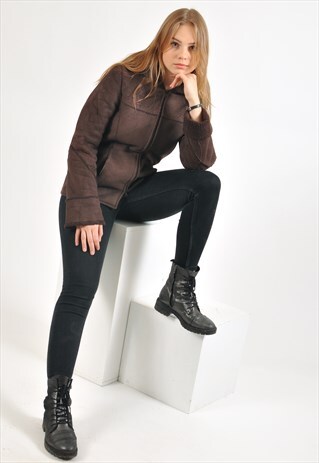 VINTAGE 90'S FAUX SHEARLING JACKET