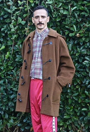 80S VINTAGE BURBERRYS CAMEL WOOL DUFFLE COAT