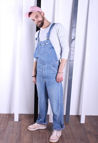 LEE VINTAGE LIGHT BLUE DENIM DUNGAREES 90S OVERALLS.
