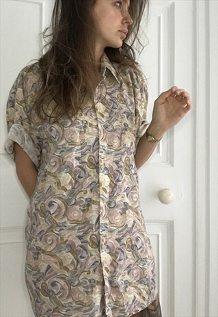 PATTERNED OVERSIZED RETRO VINTAGE UNISEX FESTIVAL SHIRT
