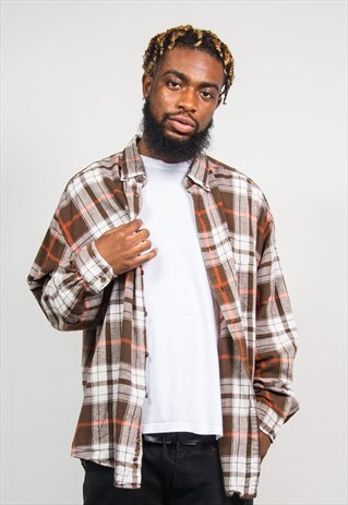 90'S VINTAGE FLANNEL CHECK SHIRT GRUNGE