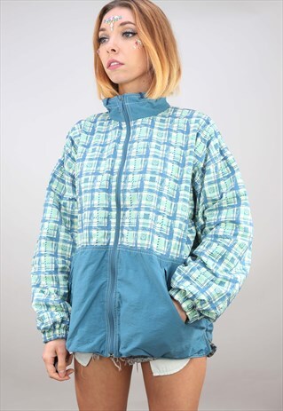 VINTAGE 80S 90S OVERSIZED FESTIVAL SHELL WINDBREAKER JACKET