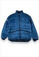 NIKE VINTAGE Y2K BLUE PUFFER JACKET ZIP POCKETS  