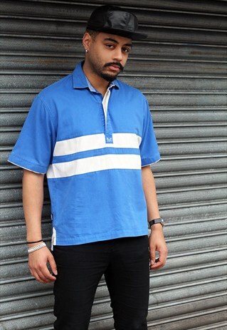 CREW VINTAGE BLUE POLO T-SHIRT