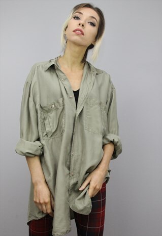 VINTAGE 90S OVERSIZED SILK SHIRT