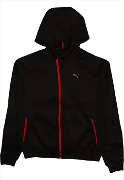 Vintage 90's Puma Hoodie Sportswear Full Zip Up Black Large