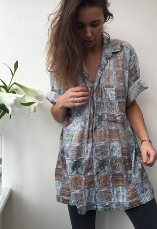 PATTERNED OVERSIZED RETRO VINTAGE UNISEX FESTIVAL SHIRT