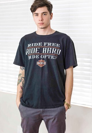 VINTAGE HARLEY DAVIDSON T-SHIRT LOGO 90S XL 8.9