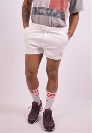 SERGIO TACCHINI MENS VINTAGE SHORTS W32 WHITE 90S