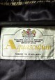 COAT BLACK WOOL AQUASCUTUM CHECK LINING VINTAGE SIZE 14