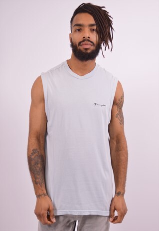 CHAMPION MENS VINTAGE VEST TOP MEDIUM BLUE 90S