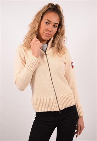 VINTAGE NAPAPIJRI CARDIGAN SWEATER OFF WHITE