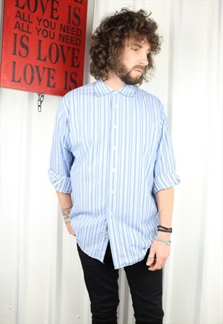 VINTAGE CALVIN KLEIN OVERSIZED GRUNGE INDI STRIPE SHIRT XL