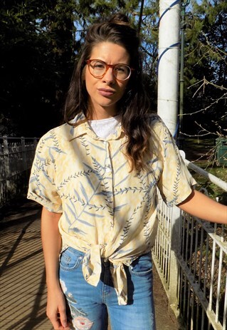 RETRO FLORAL YELLOW TOP