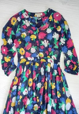 Vintage Floral Long Sleeve Jaeger London Dress