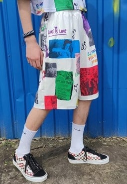 Gay board shorts LGBT support pants love is Pride overalls