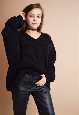 90'S NORMCORE OVERSIZED KNITTED MOMS JUMPER TOP